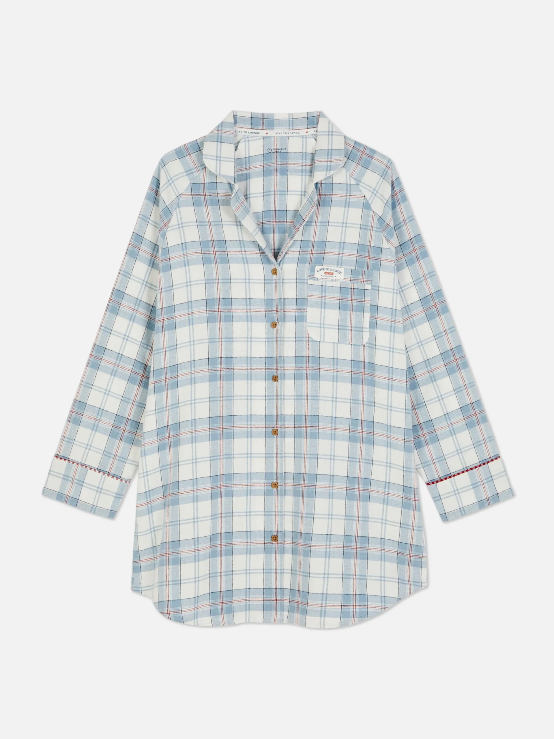 Flannel Check Long Nightshirt|Primark Online