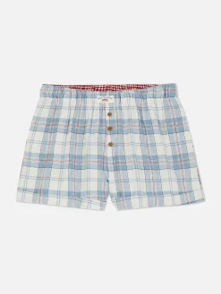 Flannel Check Pajama Shorts|Primark