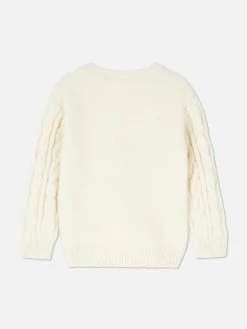 Floral Embroidered Cable Knit Sweater|Primark Online