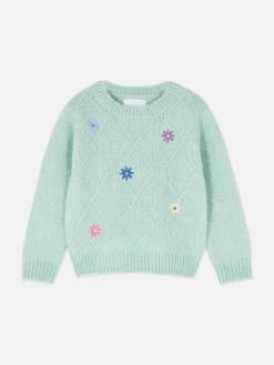 Floral Embroidered Knit Sweater|Primark Outlet