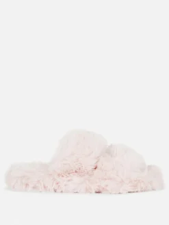 Fluffy Double Strap Slippers|Primark Online