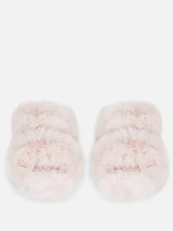 Fluffy Double Strap Slippers|Primark Online