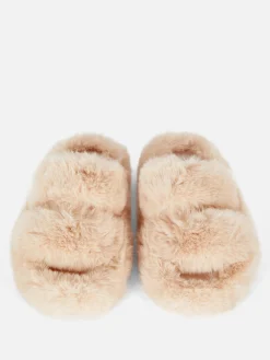 Fluffy Double Strap Slippers|Primark Hot
