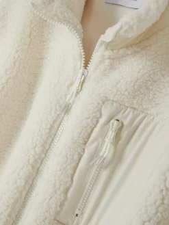 Funnel Neck Borg Jacket|Primark