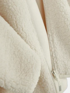Funnel Neck Borg Jacket|Primark