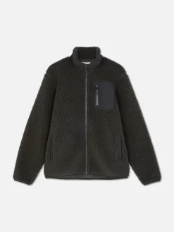 Funnel Neck Borg Jacket|Primark Clearance