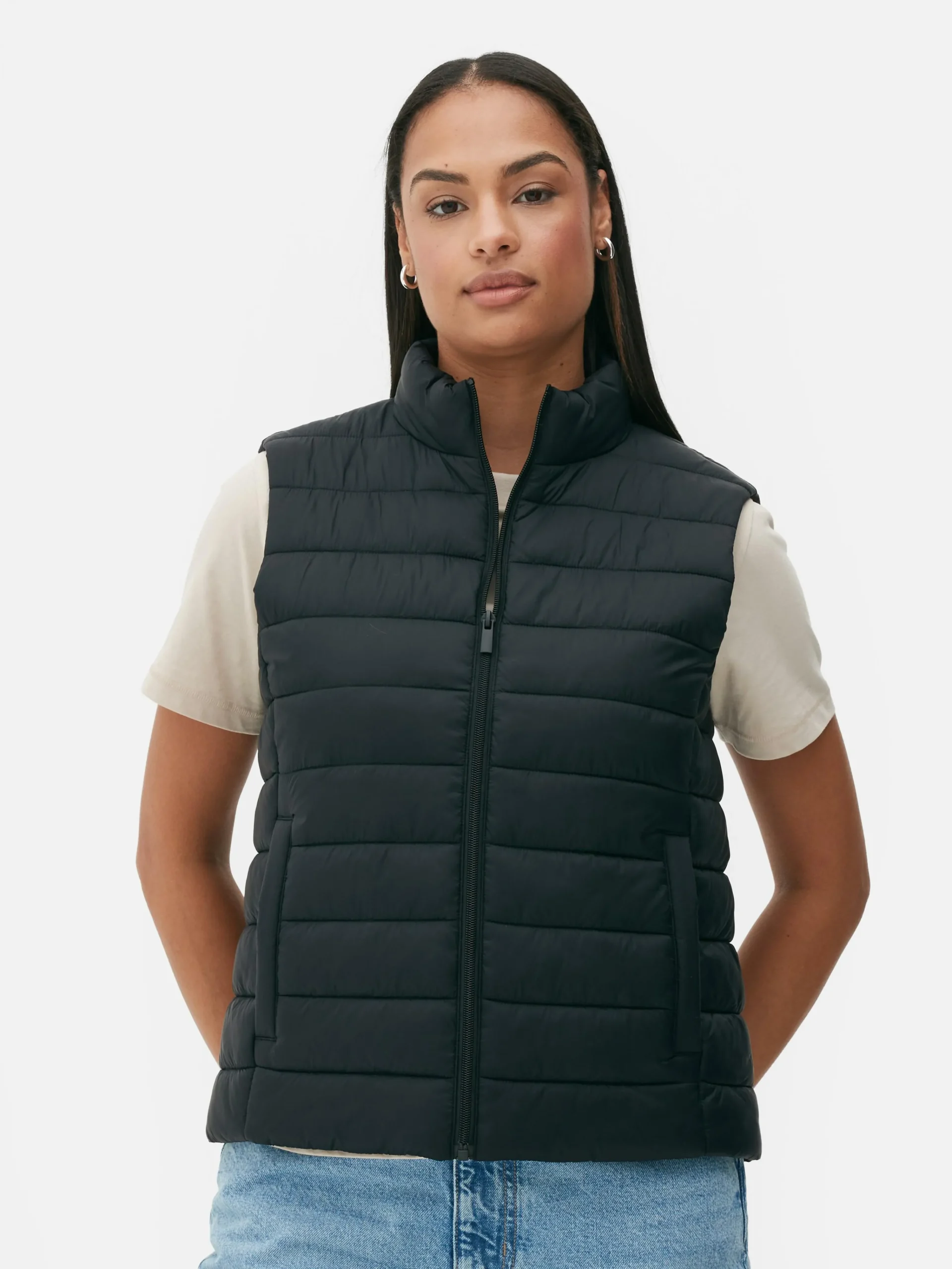 Funnel Neck Lightweight Vest|Primark Outlet