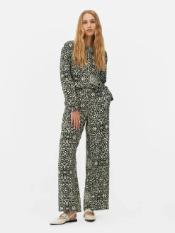 Geometric Print Wide Leg Pants|Primark Best