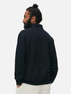 Geometric Textured Quarter-Zip Sweatshirt|Primark New