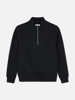 Geometric Textured Quarter-Zip Sweatshirt|Primark New