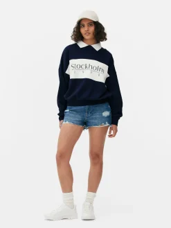 Graphic Collared Sweatshirt|Primark Clearance