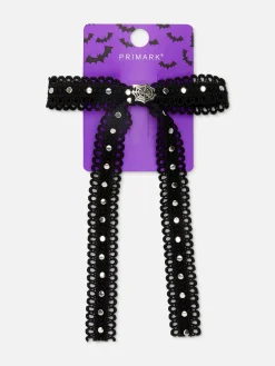 Halloween Lace Bow Hair Barrette|Primark Clearance