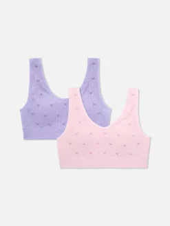 Heart Embroidered Cropped Tanks|Primark Outlet