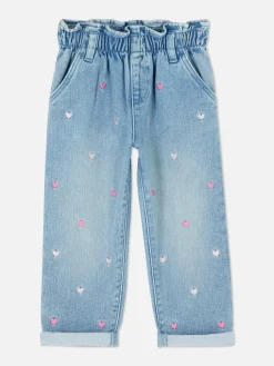 Heart Embroidered Jeans|Primark New