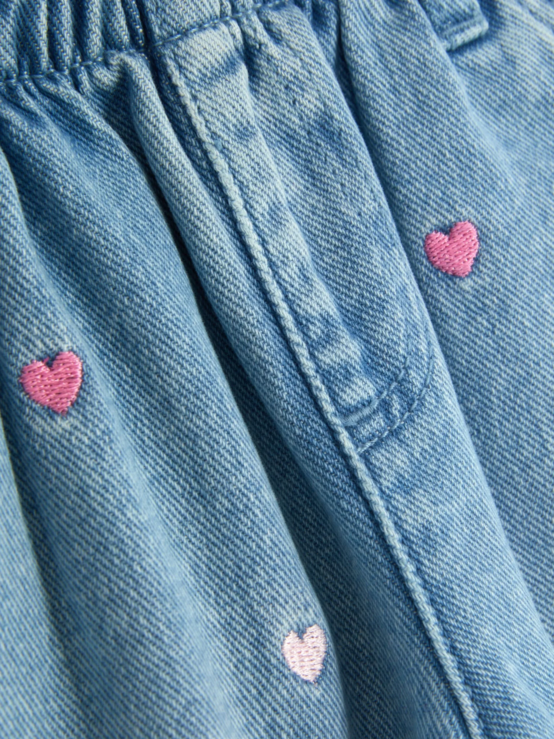 Heart Embroidered Jeans|Primark New