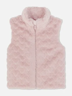 Heart Texture Faux Fur Vest|Primark Hot