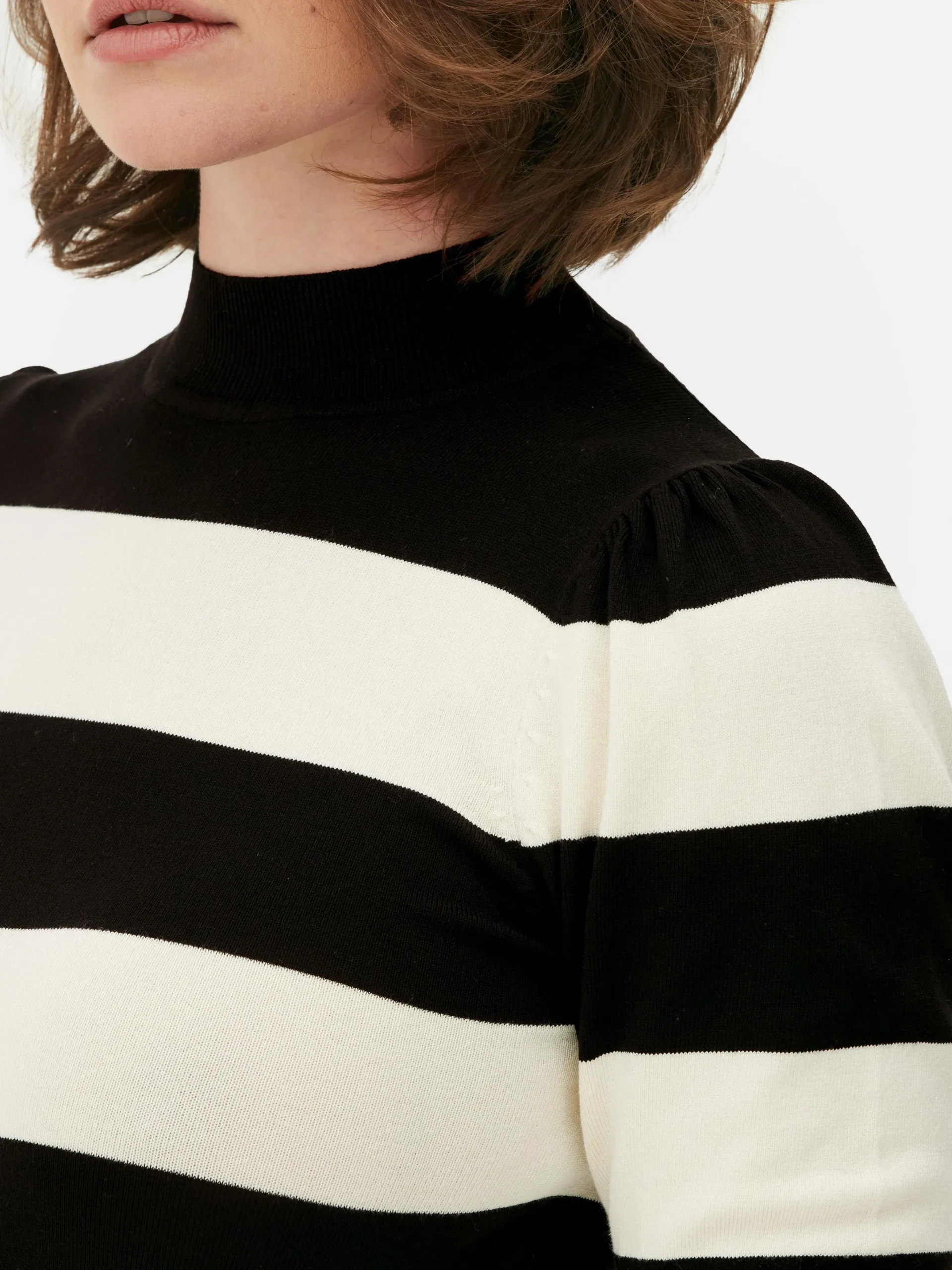 High Neck Puff Sleeve Knit Top|Primark Discount