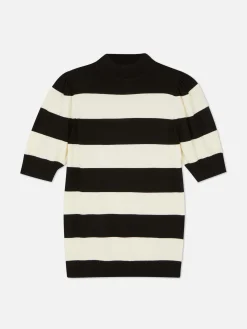 High Neck Puff Sleeve Knit Top|Primark Discount