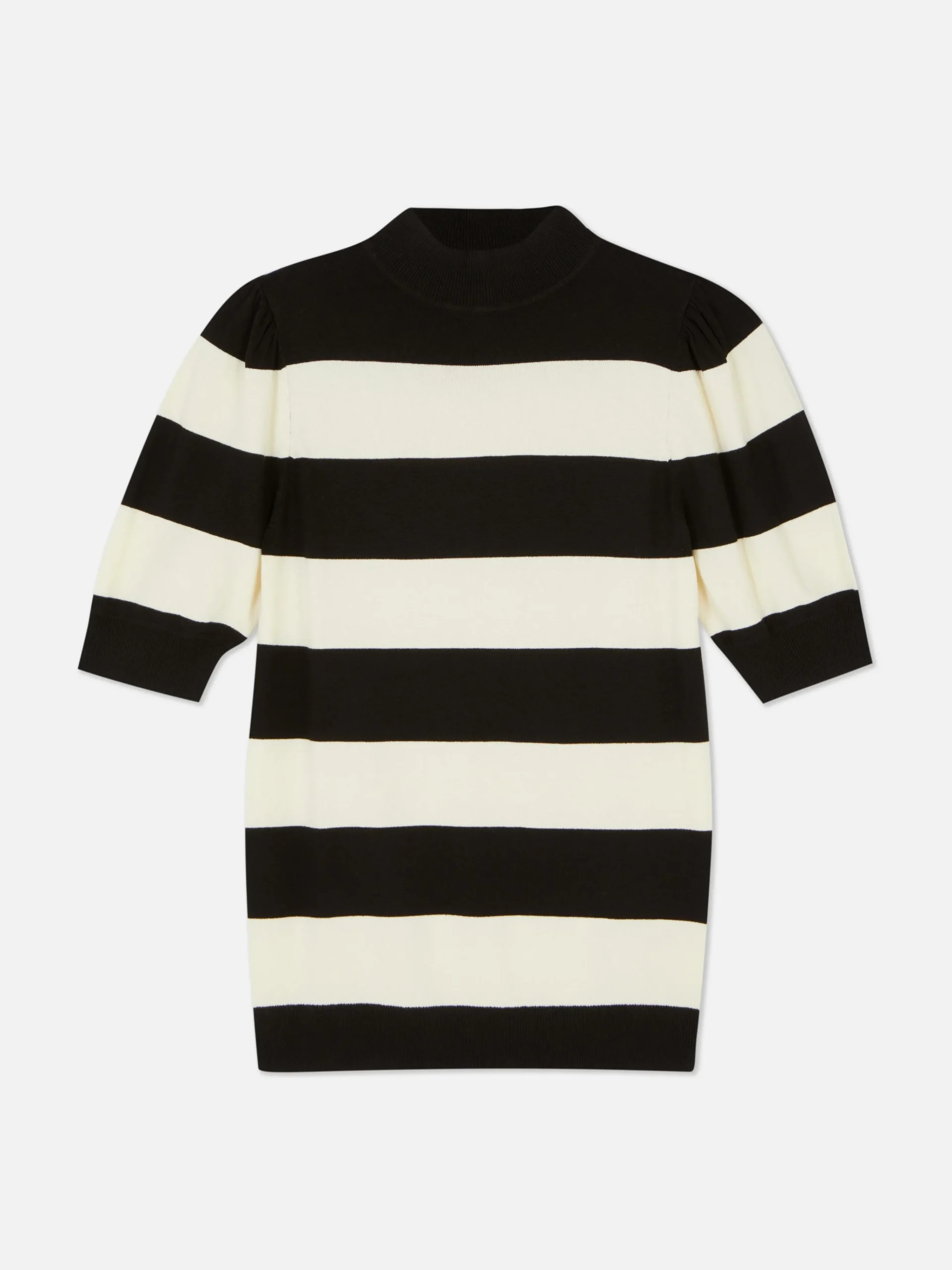 High Neck Puff Sleeve Knit Top|Primark Discount