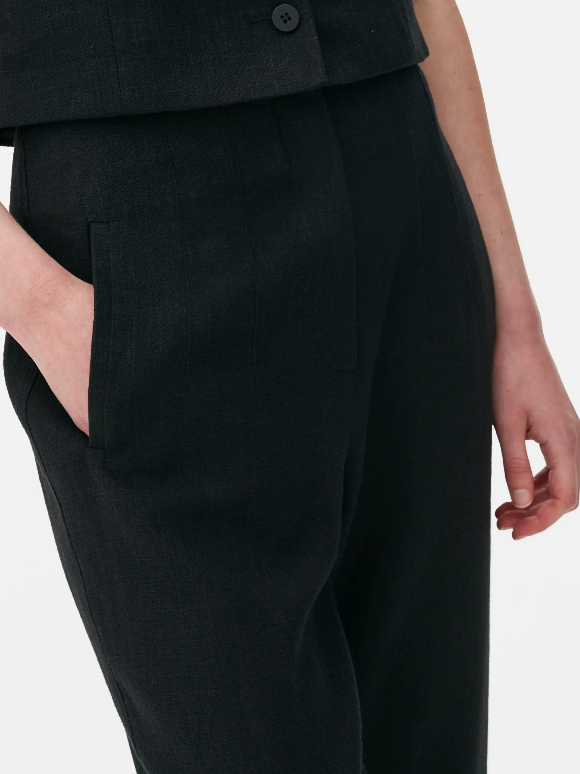 High Waist Pinstitch Pants|Primark Sale