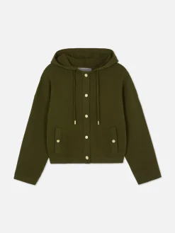 Hooded Knit Bomber Jacket|Primark Online