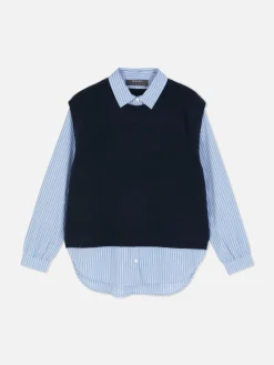2-in-1 Layered Shirt Vest|Primark Clearance