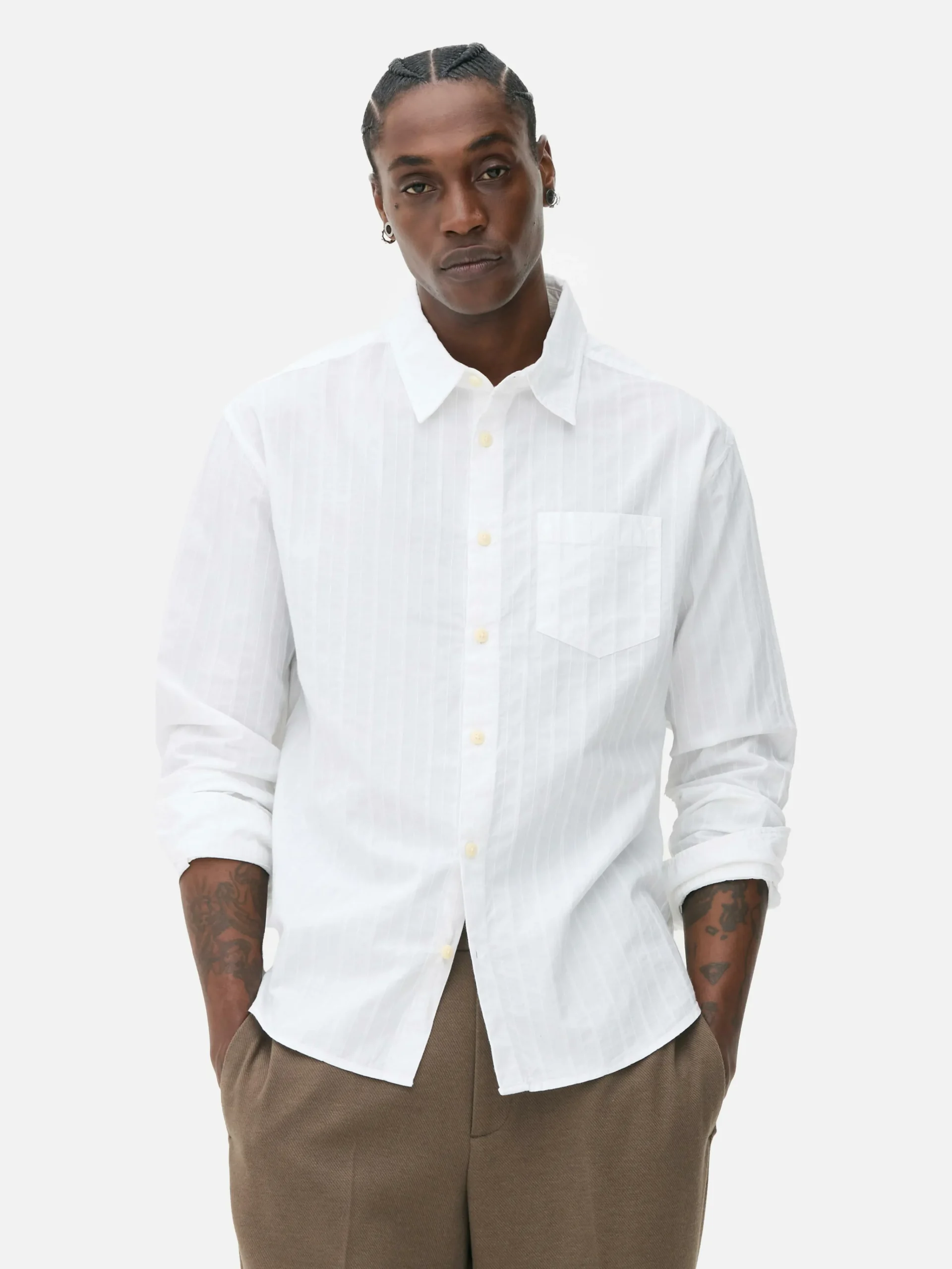 Jacquard Long Sleeve Shirt|Primark Discount