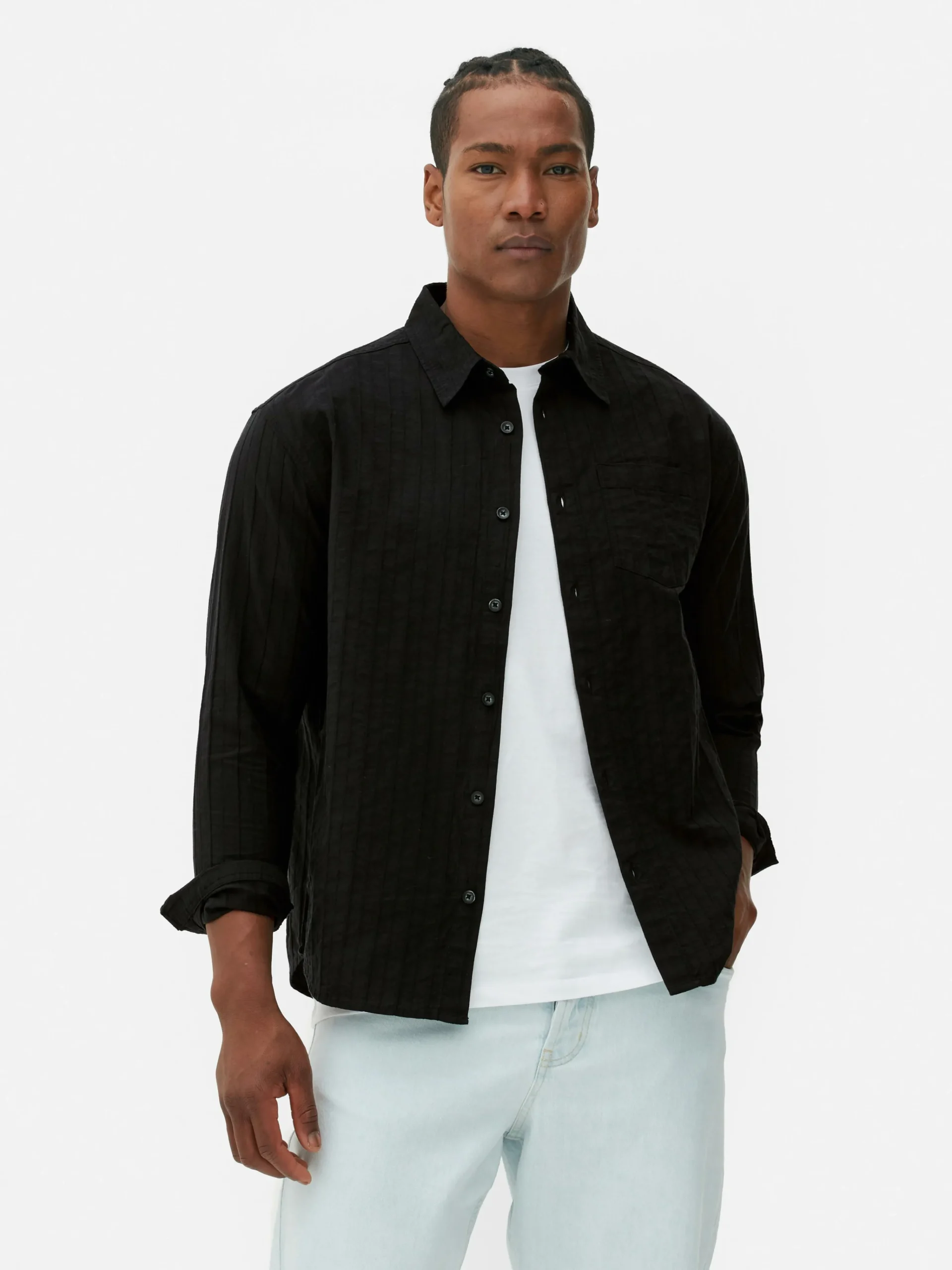 Jacquard Long Sleeve Shirt|Primark Clearance