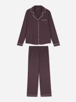 Jersey Long Sleeve Boyfriend Pajamas|Primark Outlet