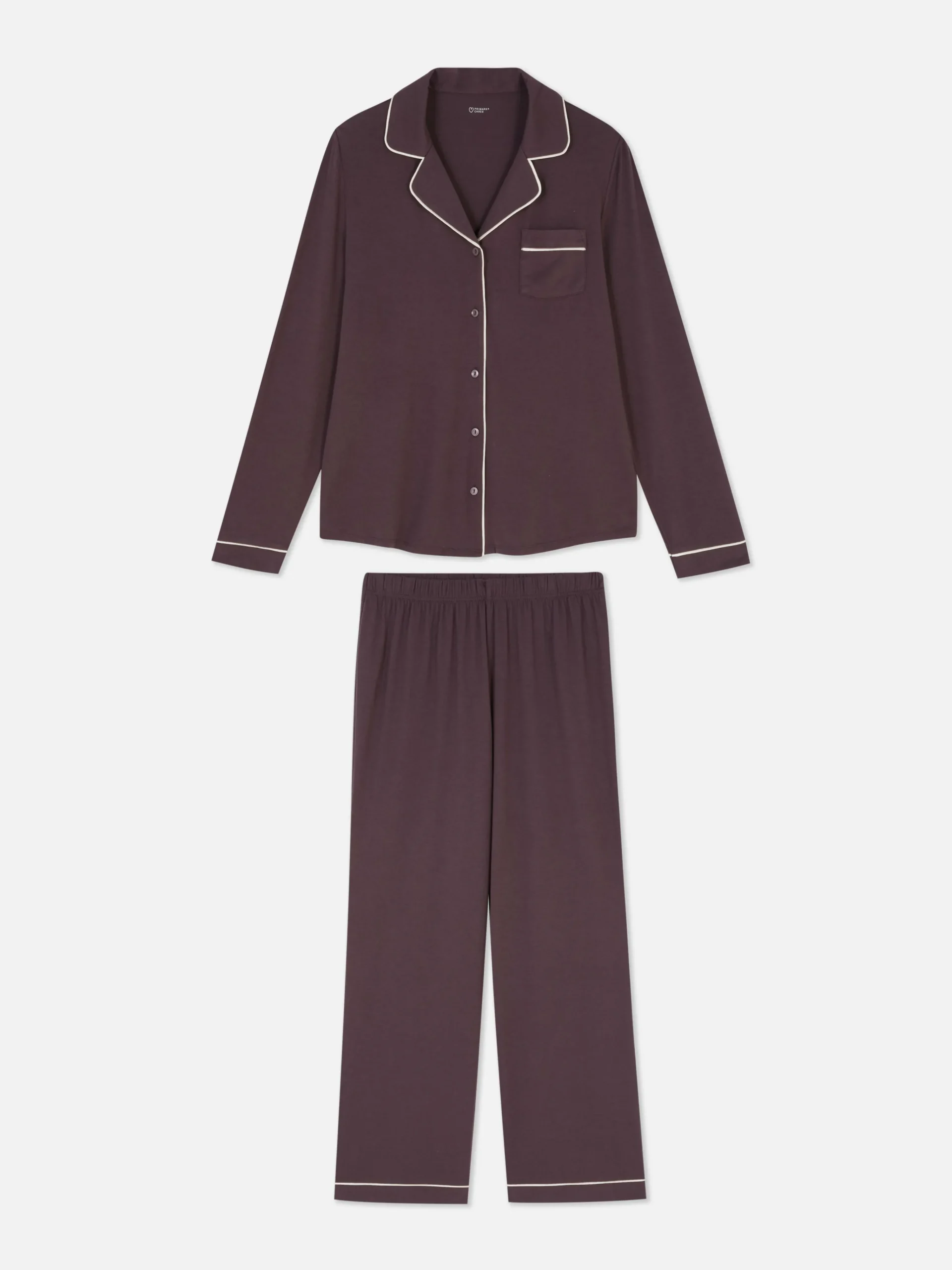Jersey Long Sleeve Boyfriend Pajamas|Primark Outlet