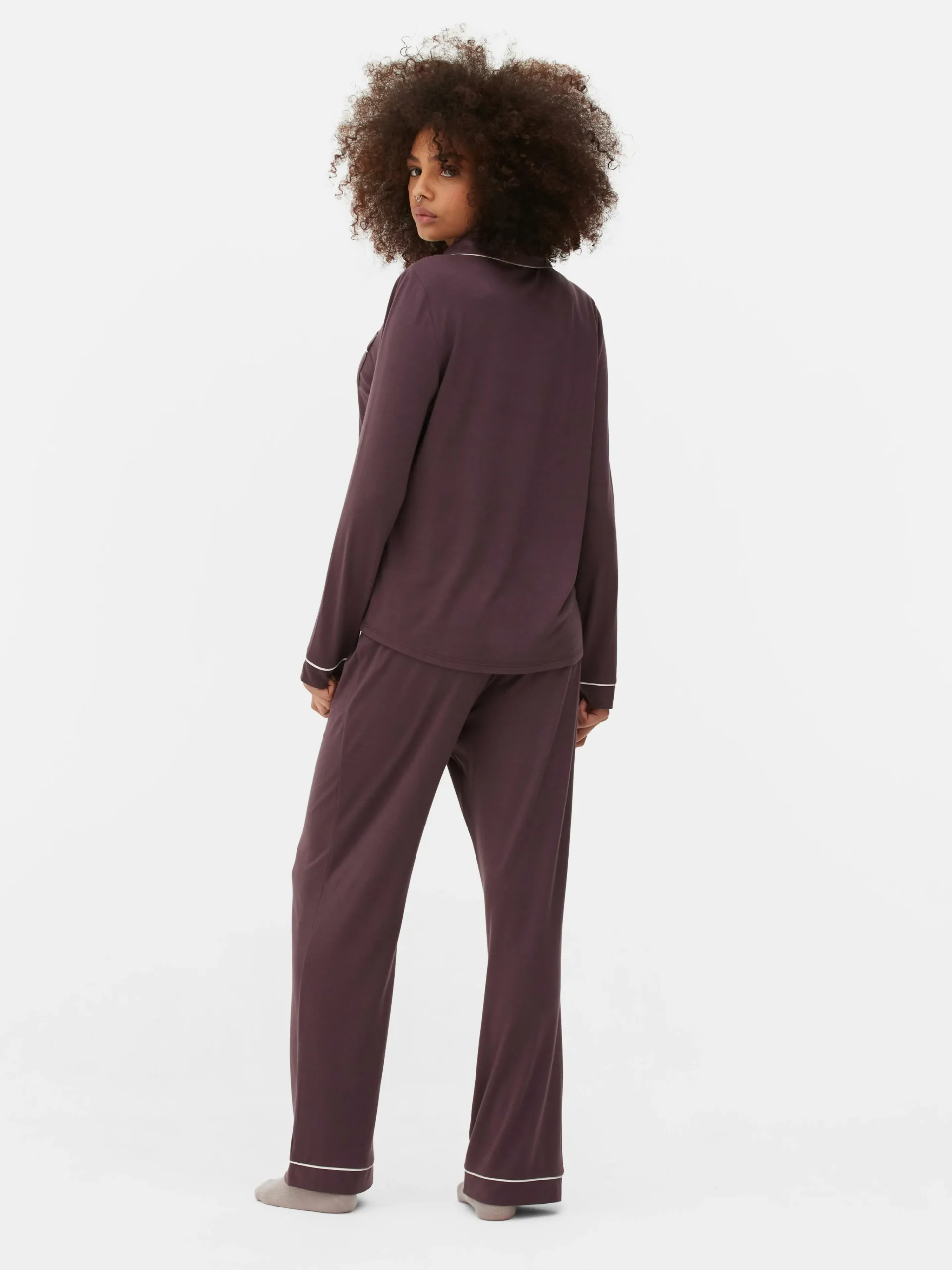 Jersey Long Sleeve Boyfriend Pajamas|Primark Outlet