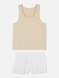 Jersey Tank And Pajama Shorts|Primark New