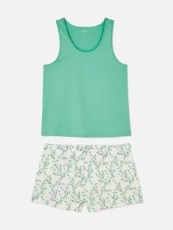 Jersey Tank And Shorts Pajamas|Primark Clearance