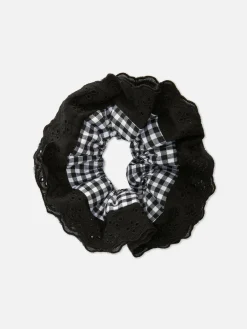 Jumbo Gingham And Lace Scrunchie|Primark Discount