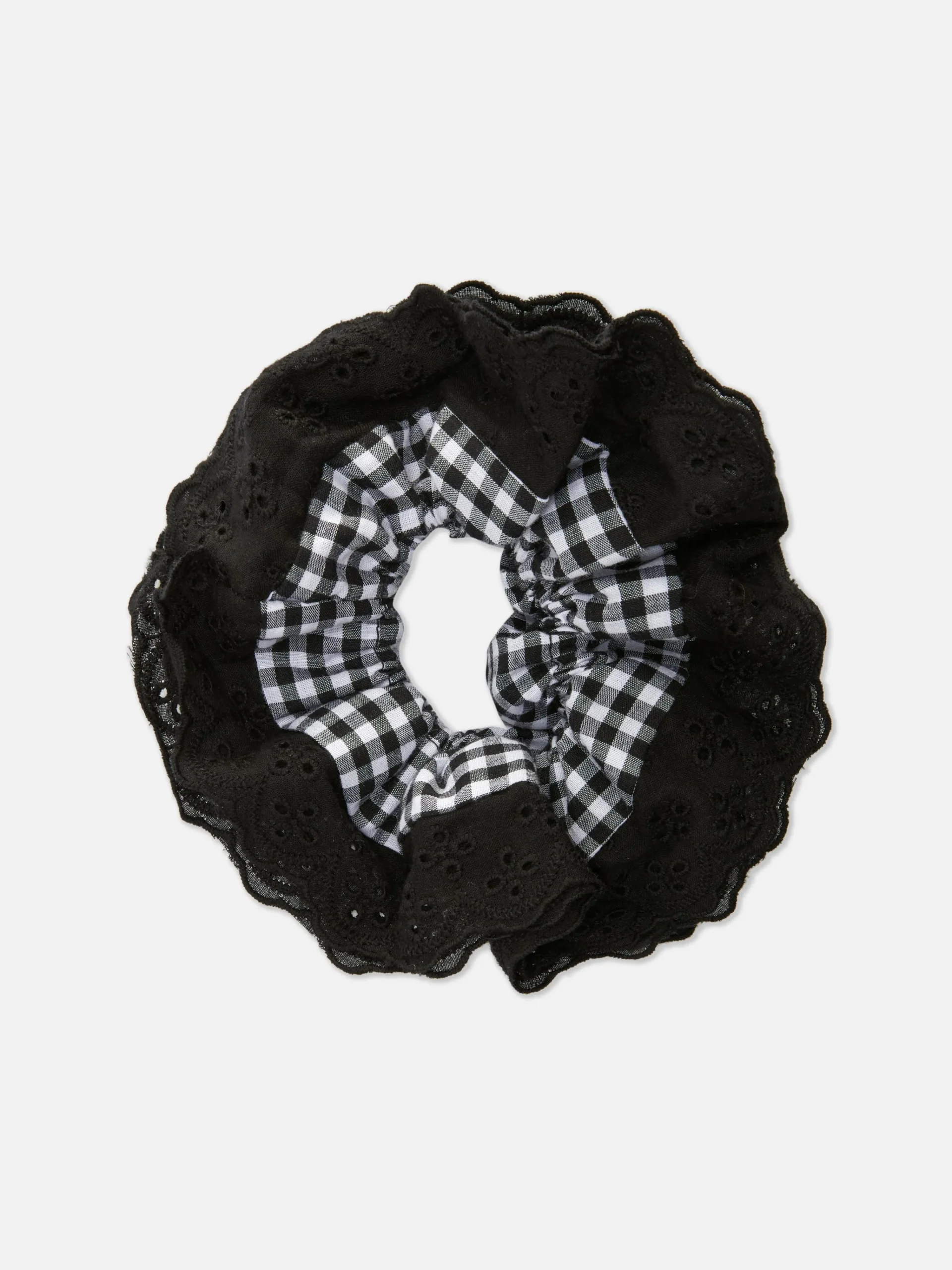 Jumbo Gingham And Lace Scrunchie|Primark Discount