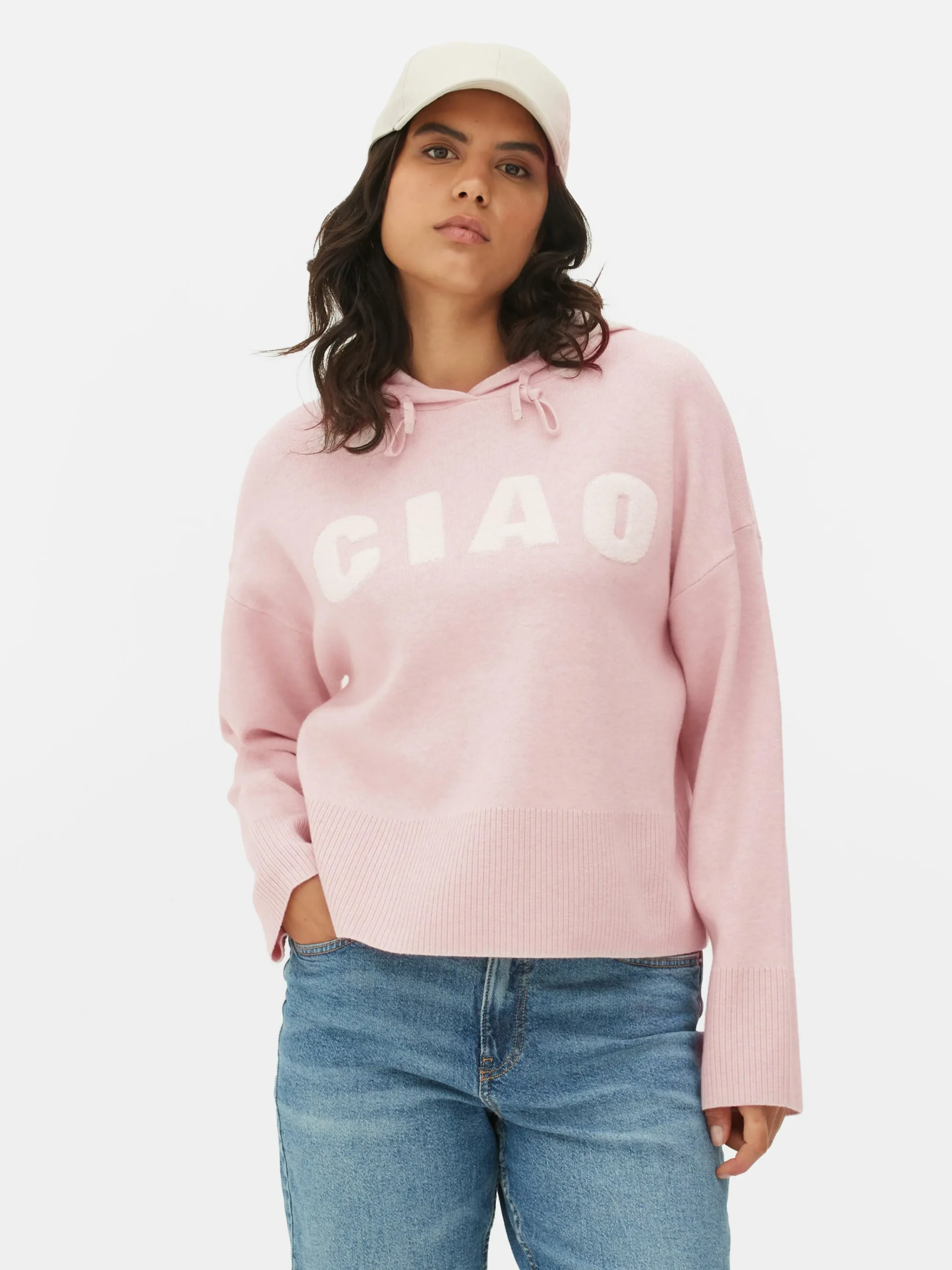 Knitted Pullover Slogan Hoodie|Primark Online