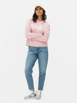Knitted Pullover Slogan Hoodie|Primark Online