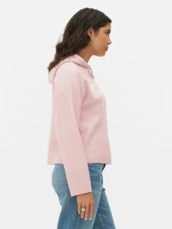 Knitted Pullover Slogan Hoodie|Primark Online