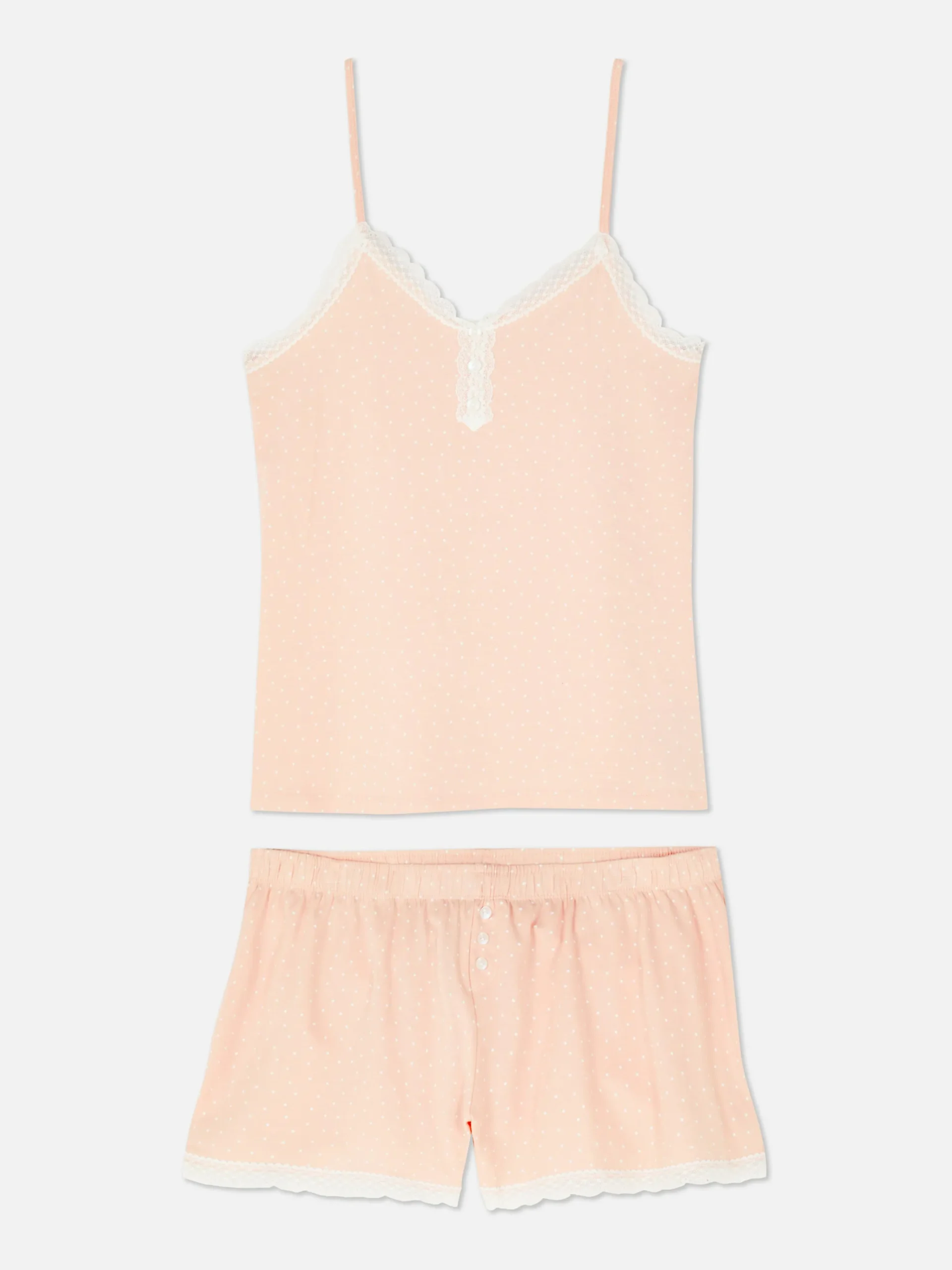 Lace Trim Pajama Cami And Shorts Set|Primark Online