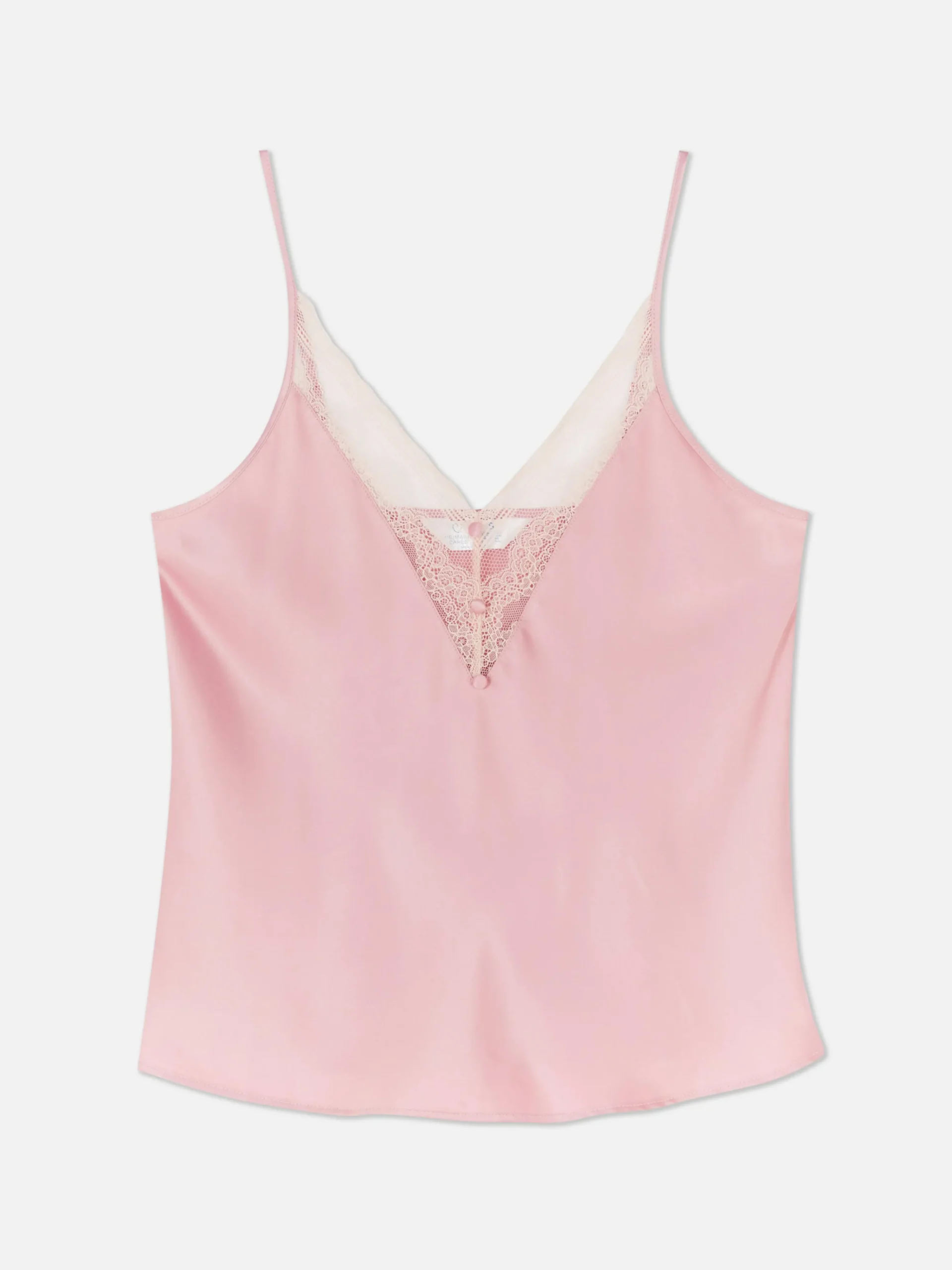 Lace Trim Satin Pajama Cami|Primark New