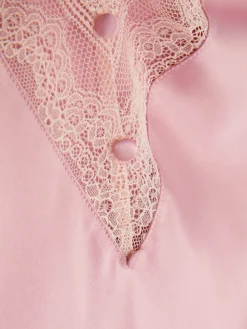 Lace Trim Satin Pajama Cami|Primark New