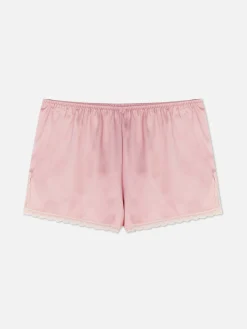 Lace Trim Satin Pajama Shorts|Primark Hot