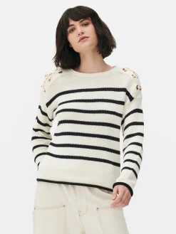 Laced Shoulder Striped Sweater|Primark Hot