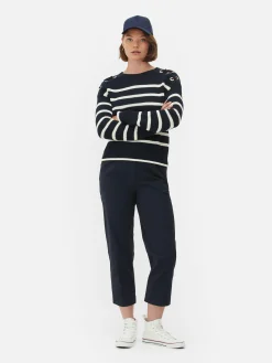 Laced Shoulder Striped Sweater|Primark Outlet
