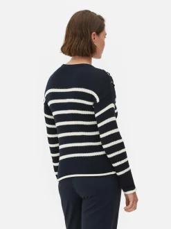 Laced Shoulder Striped Sweater|Primark Outlet
