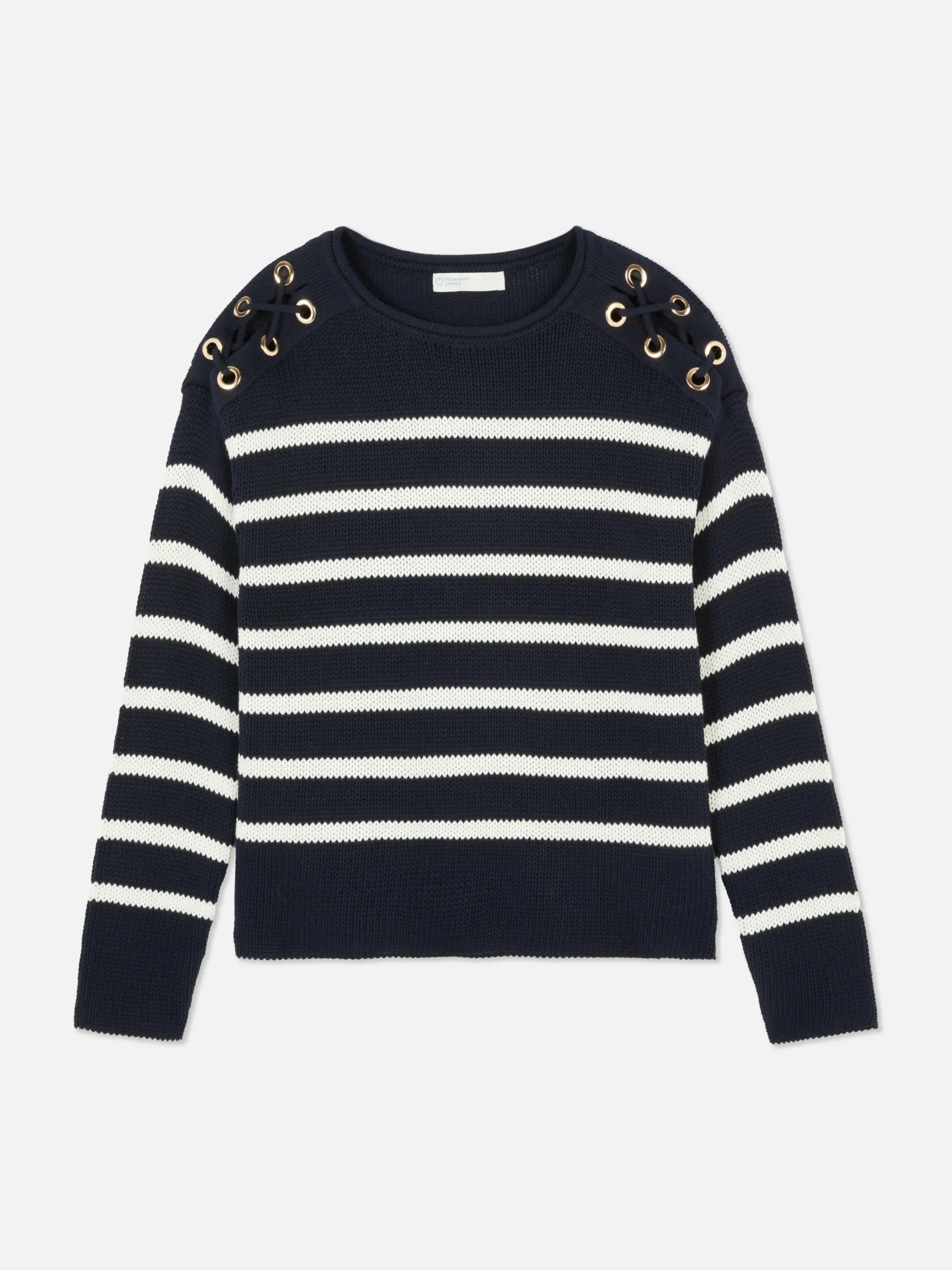 Laced Shoulder Striped Sweater|Primark Outlet
