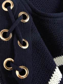 Laced Shoulder Striped Sweater|Primark Outlet
