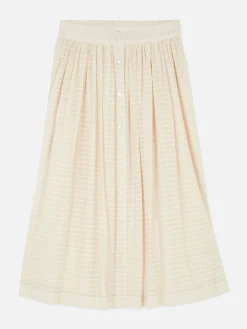 Ladder Stripe Buttoned Midi Skirt|Primark Sale