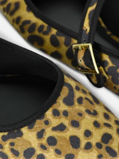 Leopard Mary Jane Ballet Flats|Primark Online