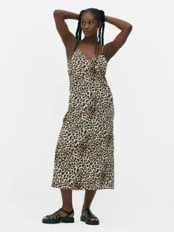 Leopard Print Midi Slip Dress|Primark New
